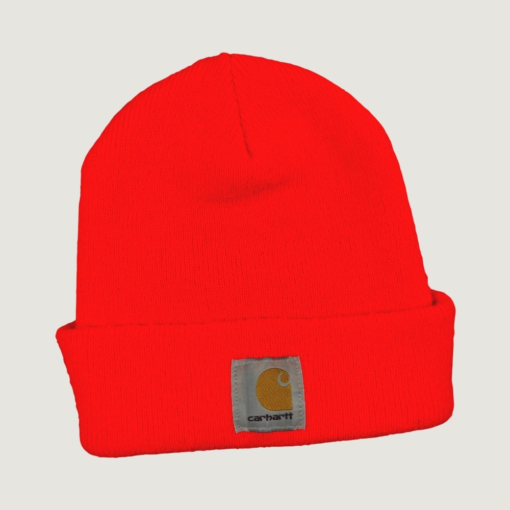 Carhartt A18 BOG Bright Orange Beanie Hat Gorpcore Workwear Hunter Safety Blaze